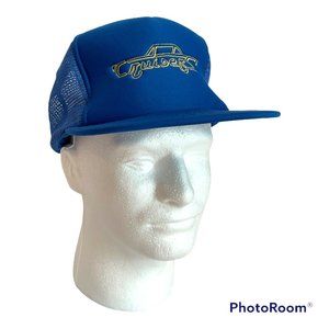 Vintage Cruisers Car Auto Blue Embroidered Trucker Snapback Foam Mesh Hat Cap